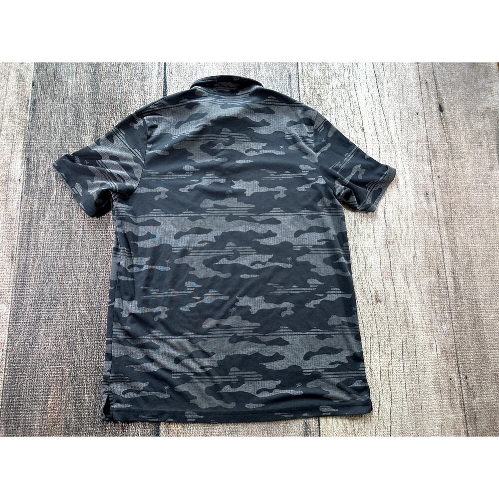 Travis Mathew Camouflage Polo Shirt Mens XXL Black Gray Cotton Polyester - Picture 5 of 8